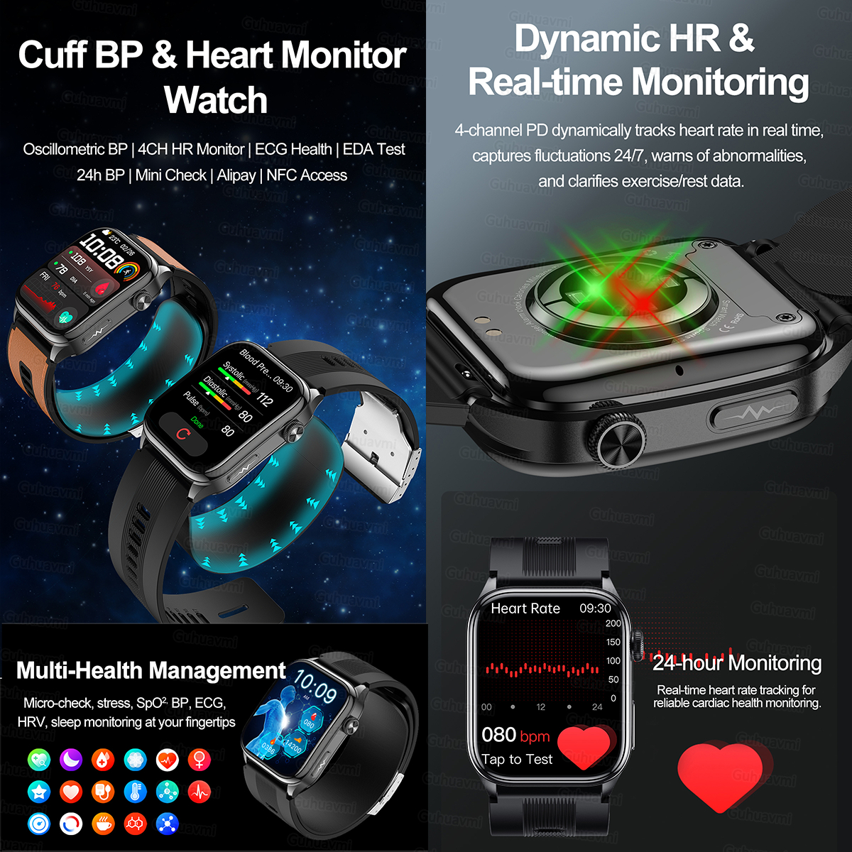 Sapphire Smartwatch AMOLED Scr - Fall Detection Watch 리뷰 및 가격