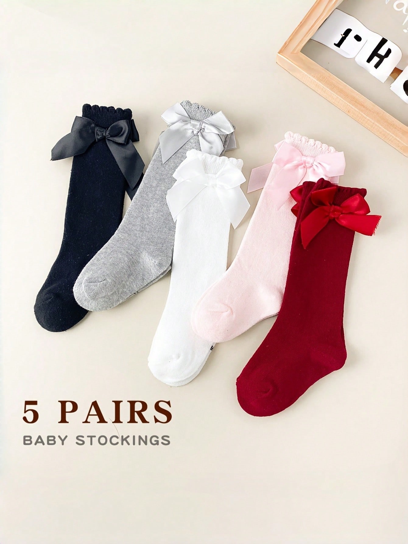 1/5 Pairs Baby Girls Bow Knee  - Baby Sock Oximeter 리뷰 및 가격