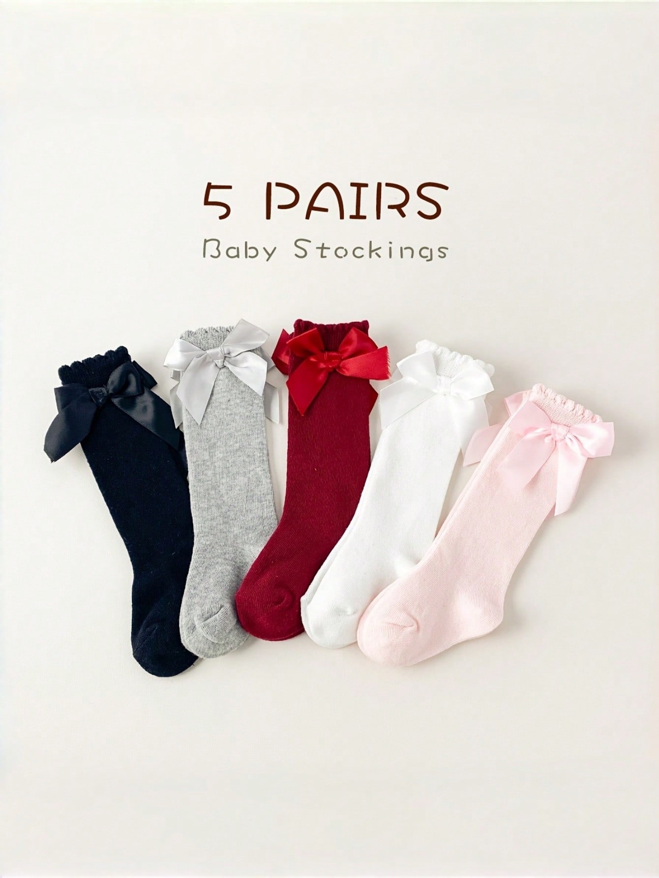 1/5 Pairs Baby Girls Bow Knee  - Baby Sock Oximeter 리뷰 및 가격