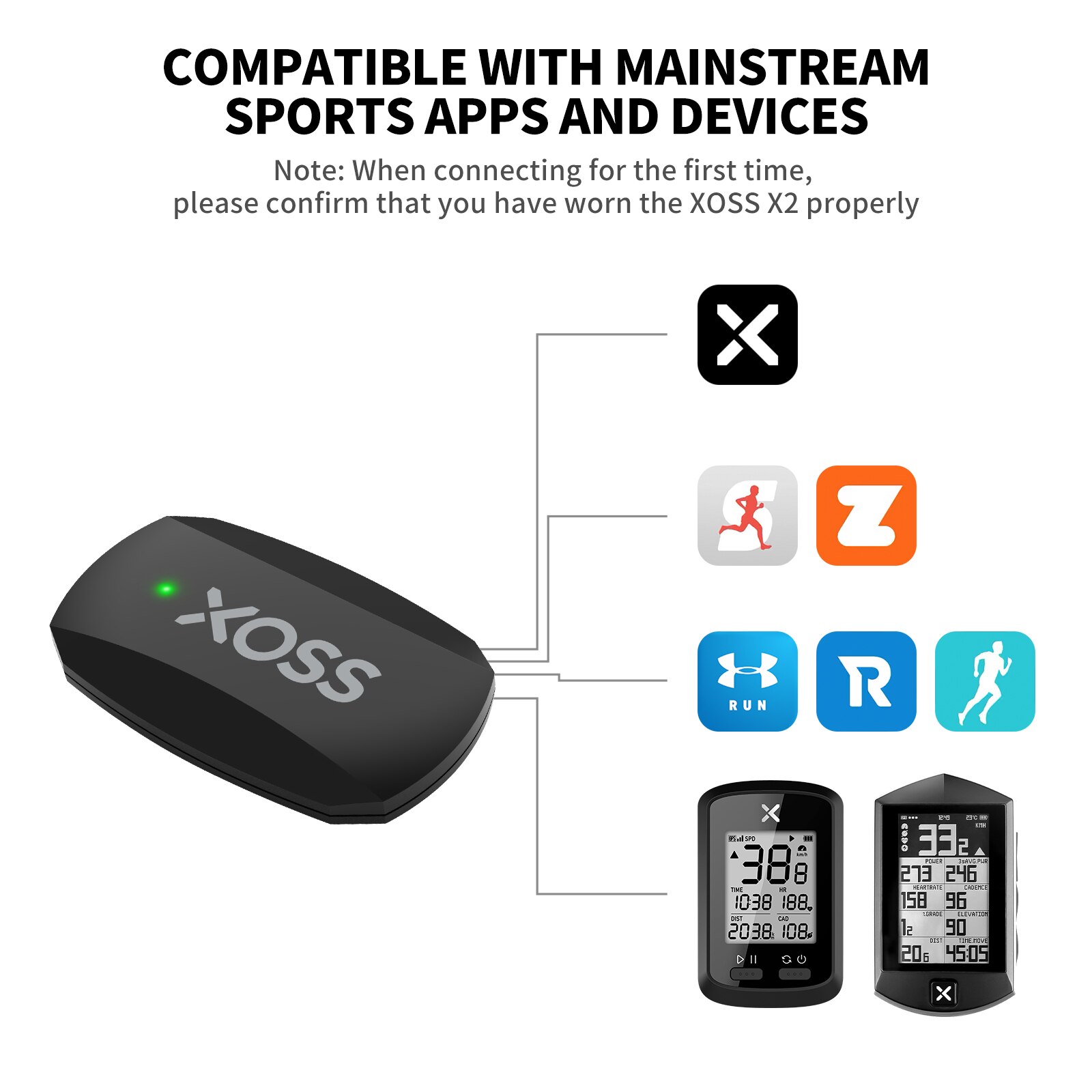 XOSS X2 Chest Strap Heart Rate - Breath Rate Monitor 리뷰 및 가격