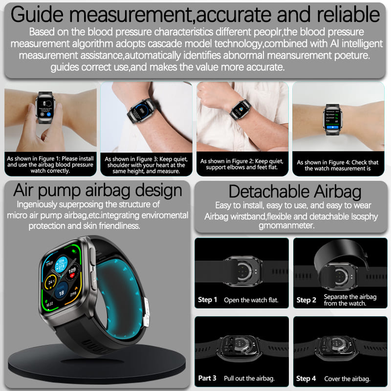 2026 New Blood Pressure Air Pu - Fall Detection Watch 리뷰 및 가격